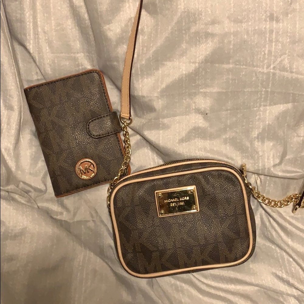Michael Kors cross body bag with wallet.